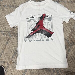 Jordan White T-Shirt with Red Logo